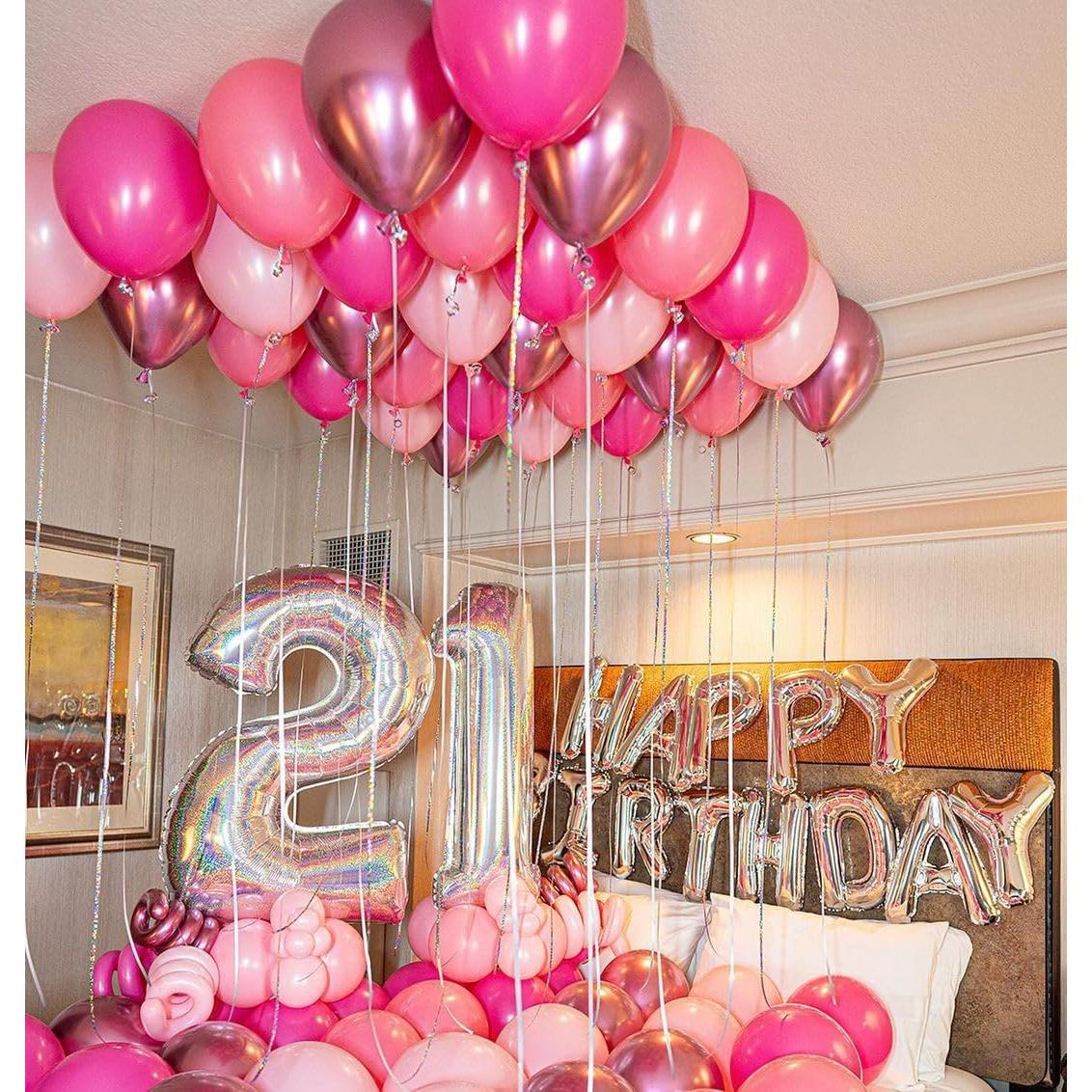 Globos Rosa Chicle y Metálicos Aiwolf 50 Pcs 30.48 cm