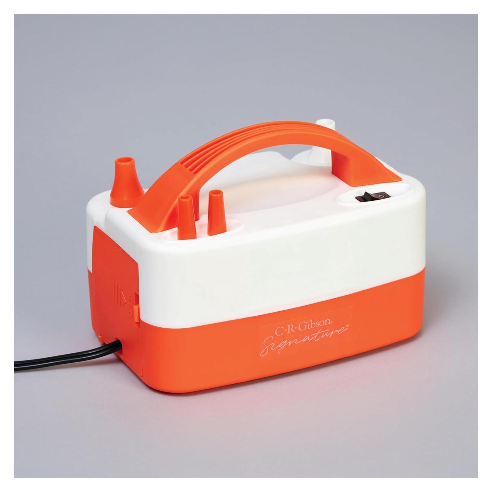 Inflador Eléctrico de Globos C.R. Gibson Naranja y Blanco