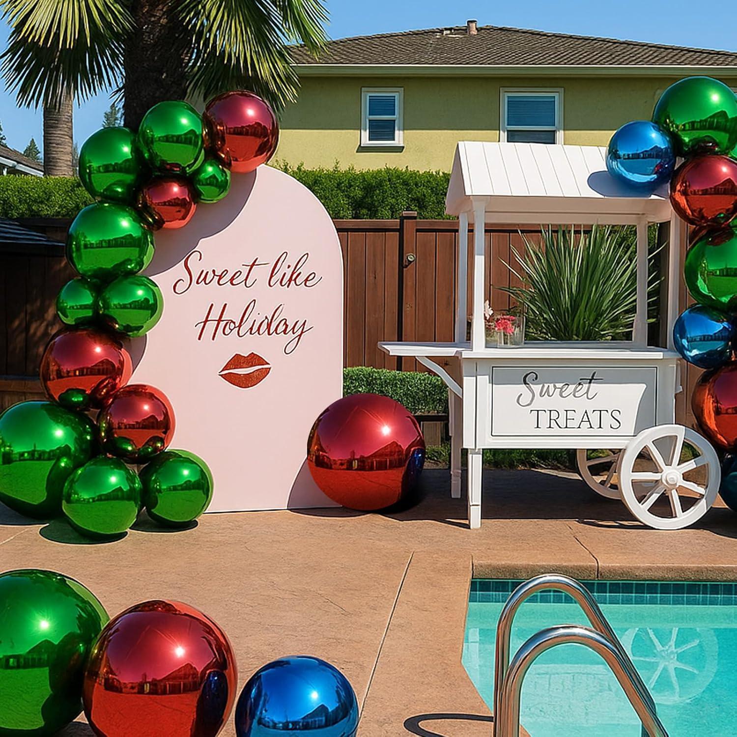 Conjunto de 6 Bolas de Espejo Inflables VEBESYET con Bomba Eléctrica