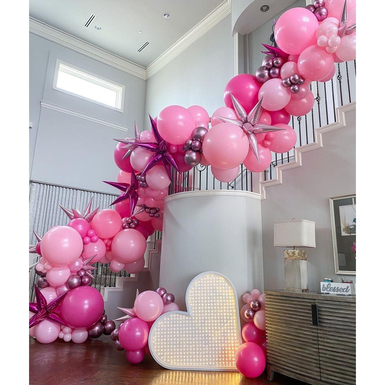 Juego de Globos Rosa Bezente 60pcs 30cm Metálico y Pastel