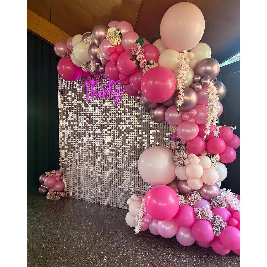 Juego de Globos Rosa Bezente 60pcs 30cm Metálico y Pastel