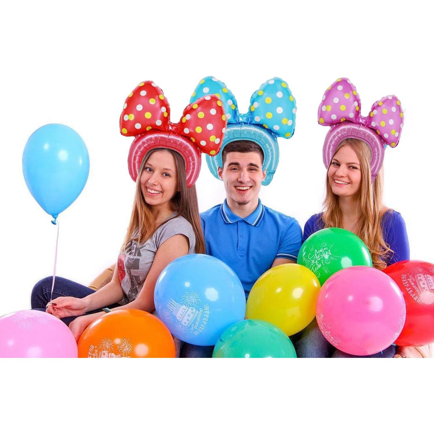 Diademas de Globo con Lunares Vexura, 12 Pcs, Colores Vivos