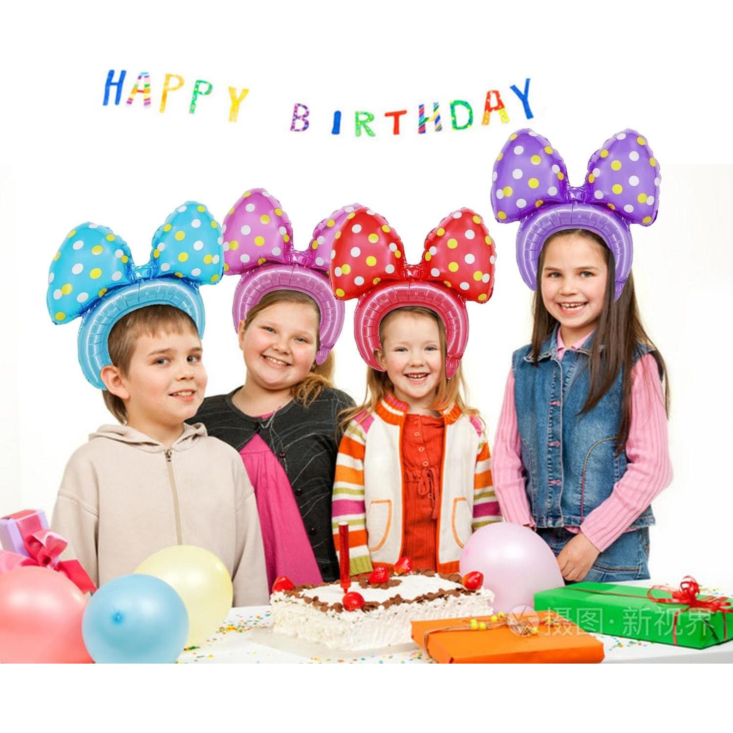 Diademas de Globo con Lunares Vexura, 12 Pcs, Colores Vivos