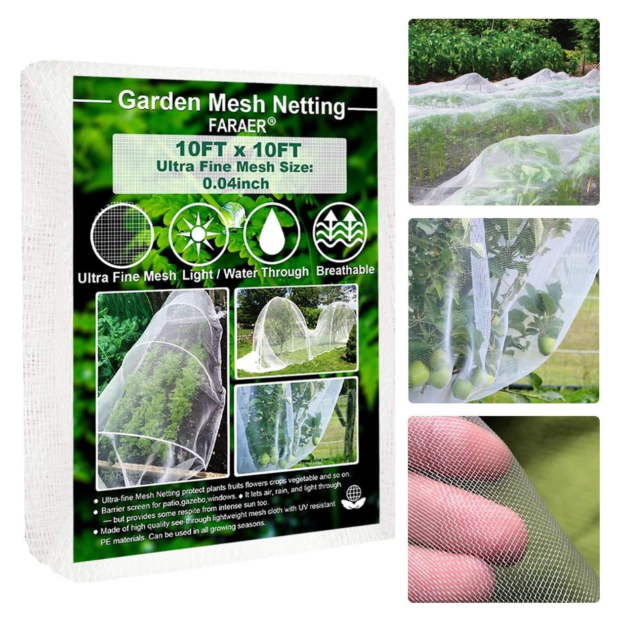 Malla de Jardín FARAER 10x10 Pies Ultra Fina Protección Plantas