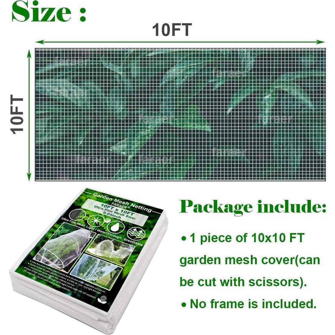 Malla de Jardín FARAER 10x10 Pies Ultra Fina Protección Plantas
