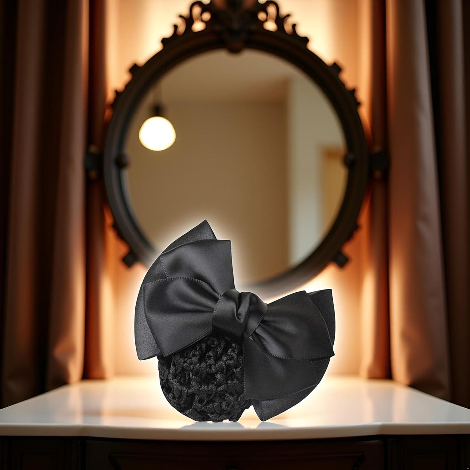 Clip para el cabello Pro Bow Barrette negro elástico 11.5x7.2cm