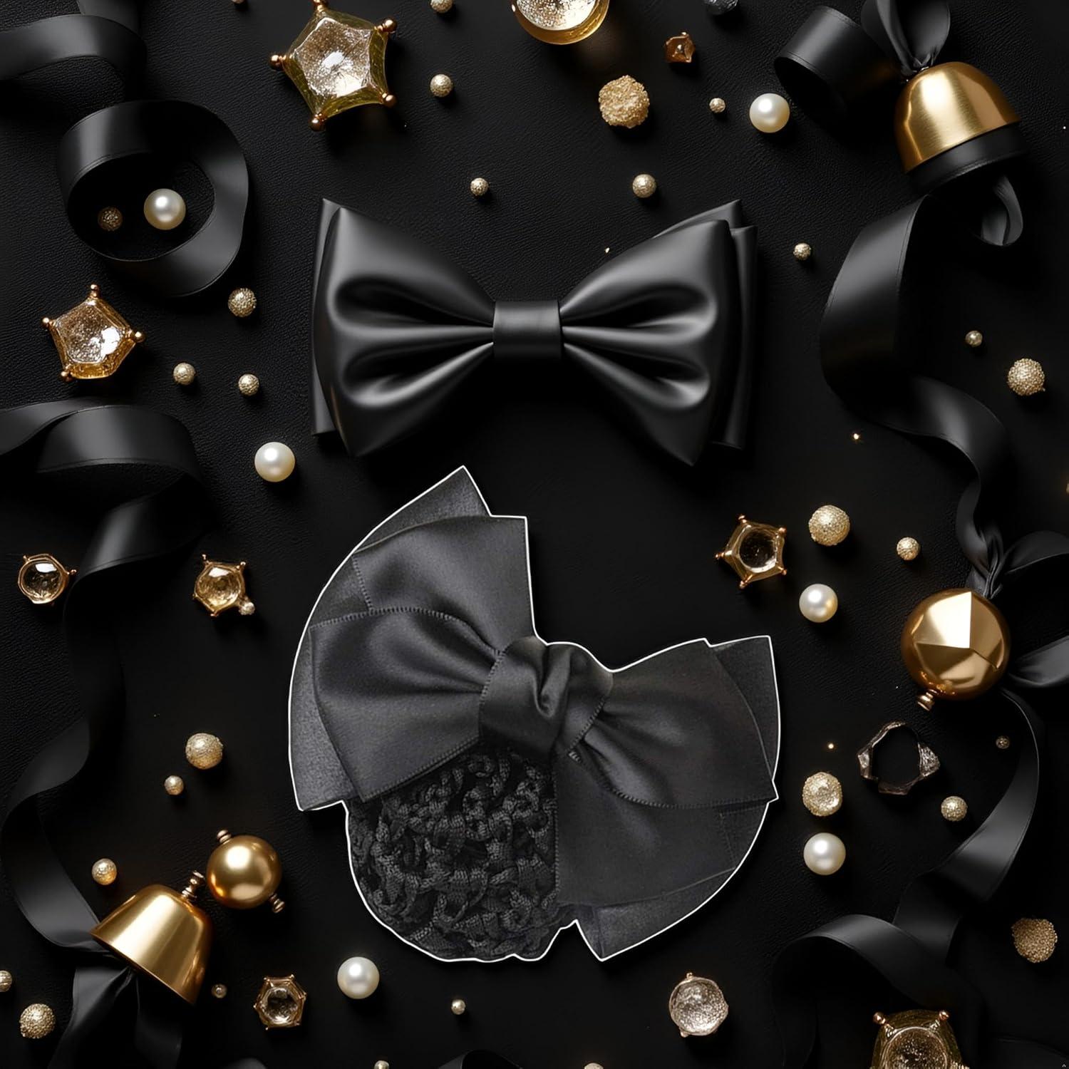 Clip para el cabello Pro Bow Barrette negro elástico 11.5x7.2cm