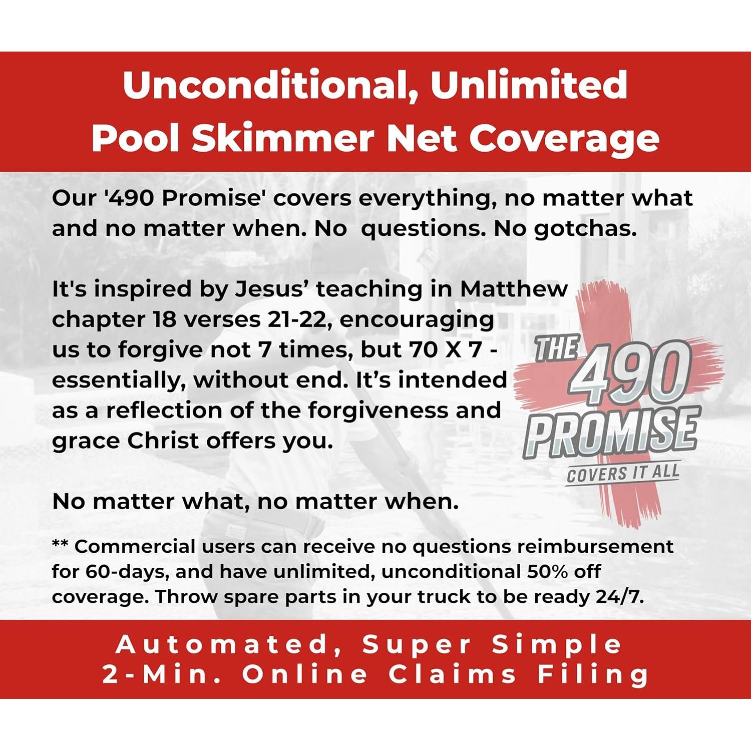 Red de Skimmer de Piscina ProTuff 19" con Reemplazo Vitalicio