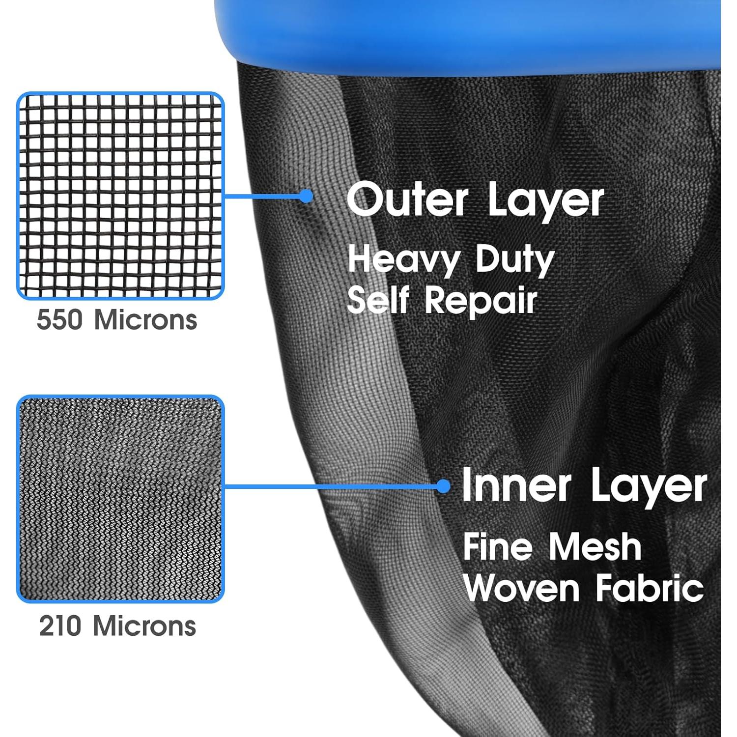 Rastrillo de Red de Piscina TidyMister 44.5 cm Doble Capa
