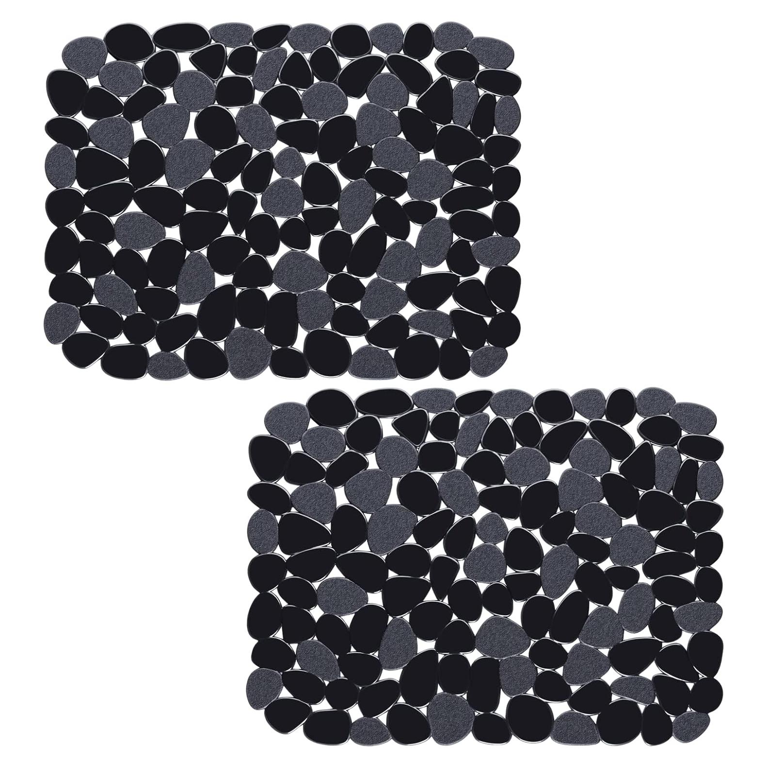 Alfombrilla de Fregadero Bligli 40x30 cm PVC Negro - 2 Piezas