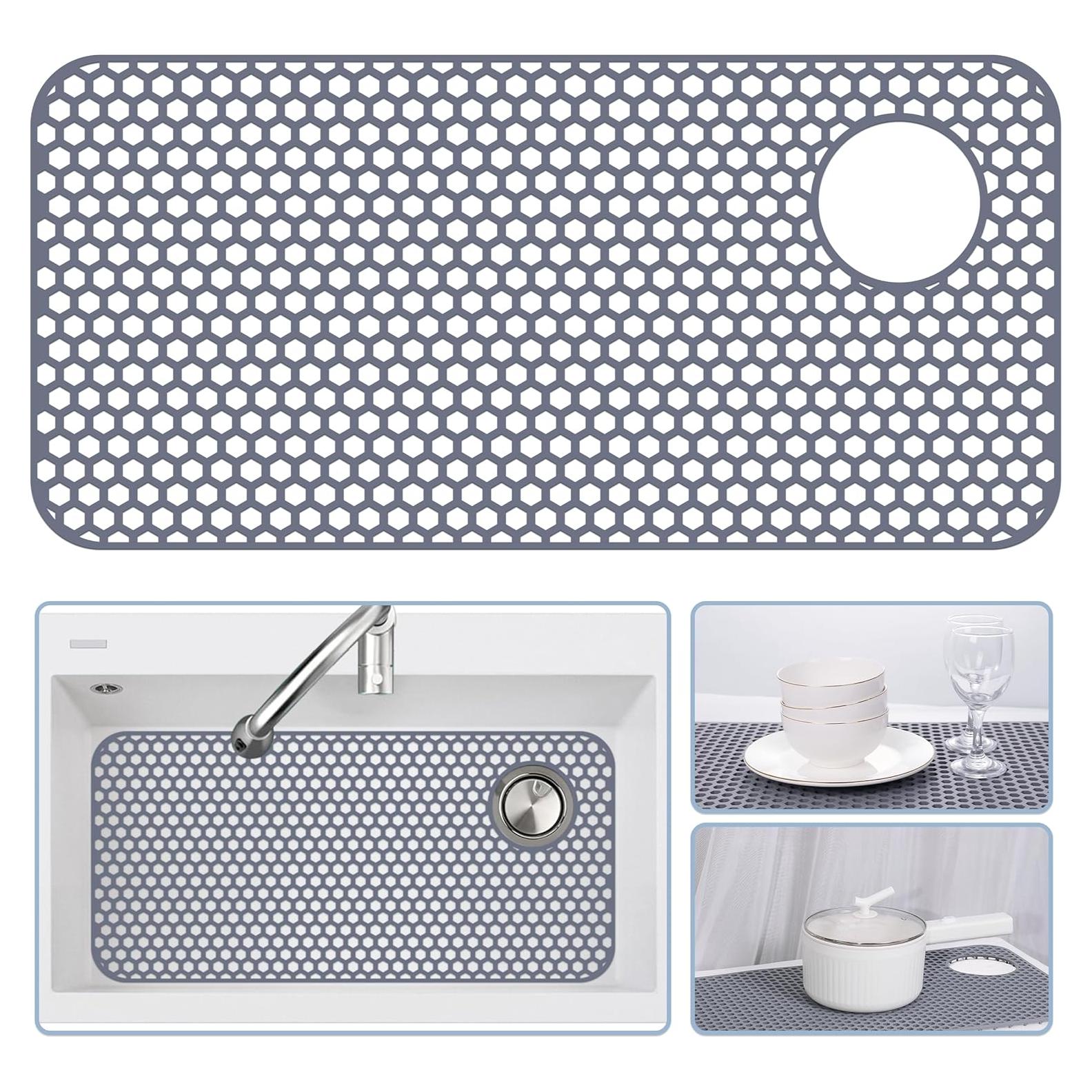 Alfombrilla de Fregadero de Silicona Bestjing 72.1x36.3cm Gris