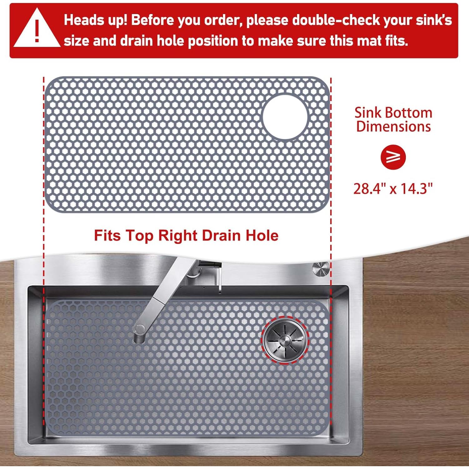 Alfombrilla de Fregadero de Silicona Bestjing 72.1x36.3cm Gris