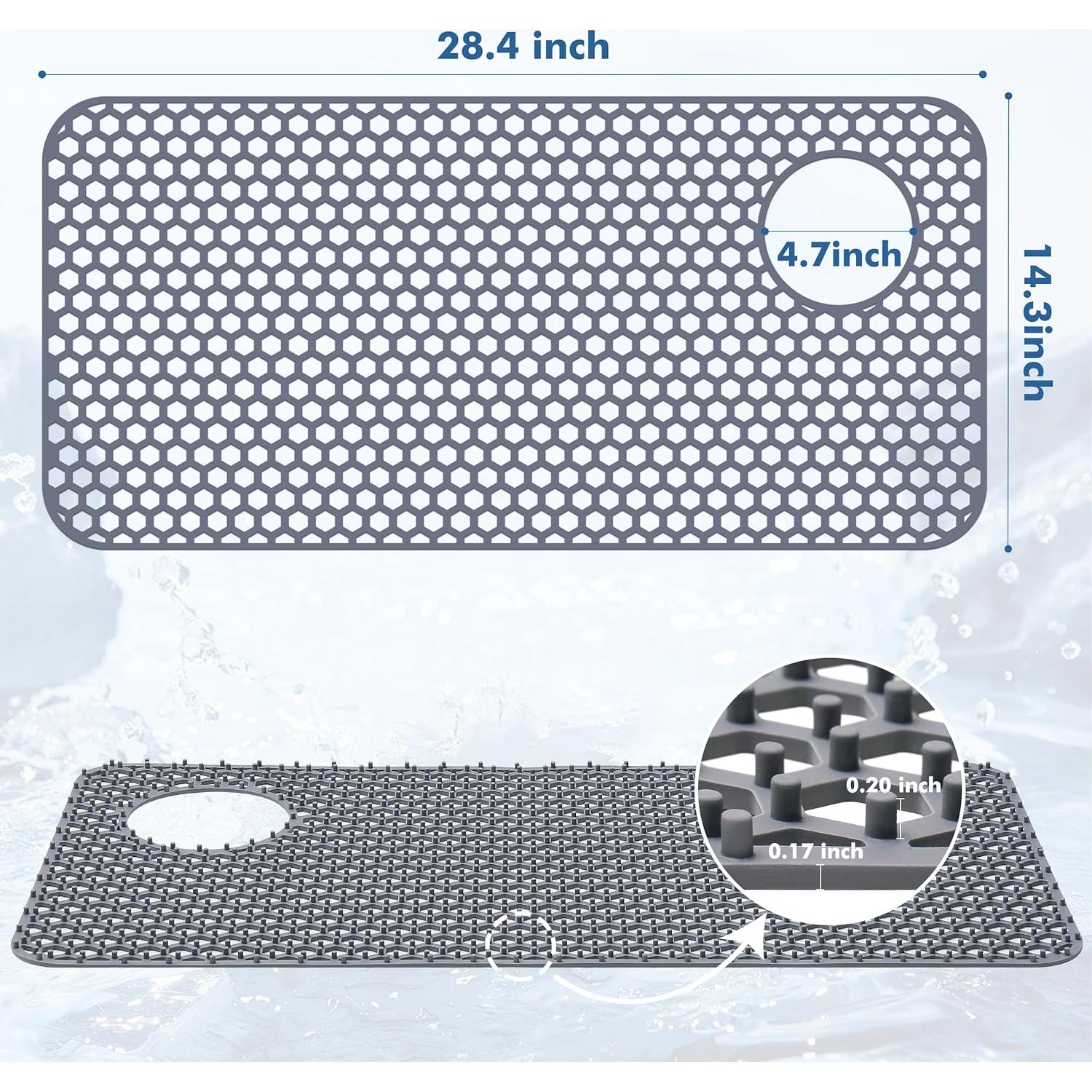 Alfombrilla de Fregadero de Silicona Bestjing 72.1x36.3cm Gris