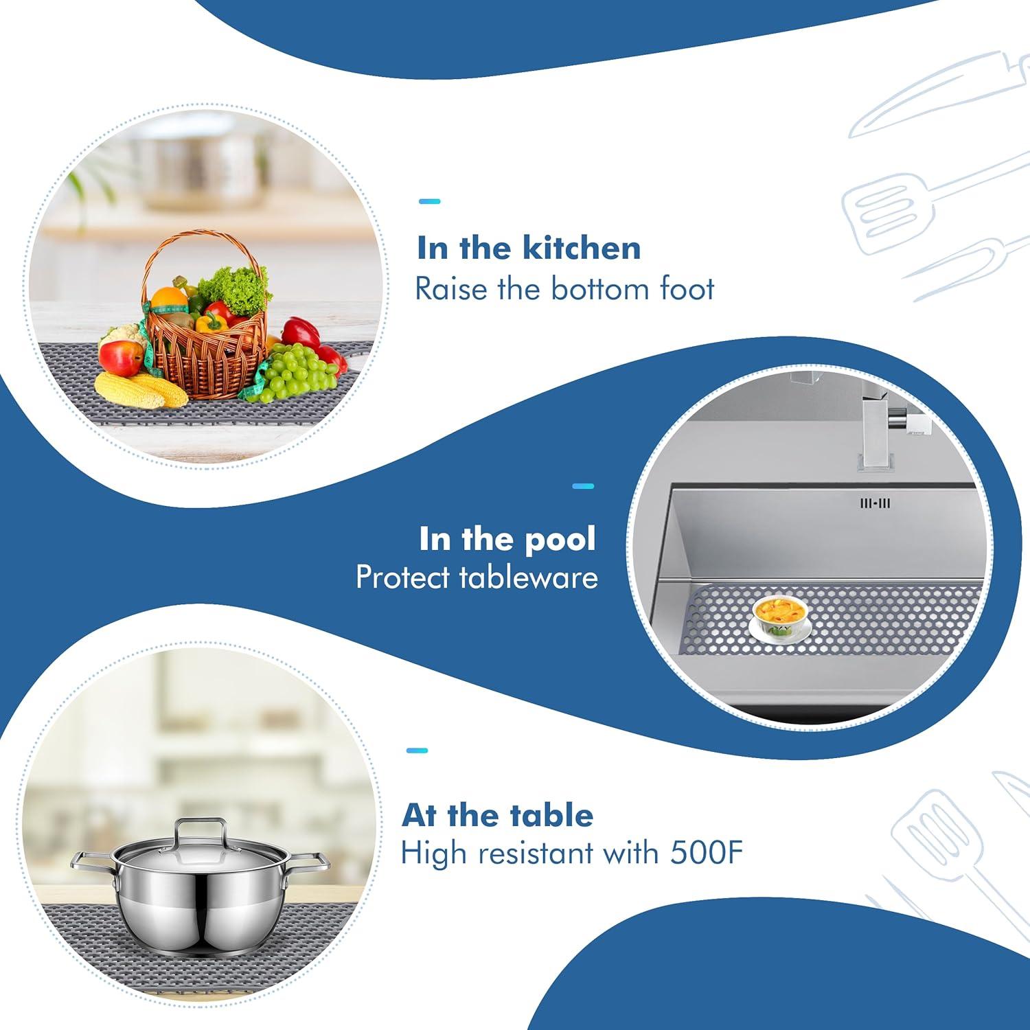 Alfombrilla de Fregadero de Silicona Bestjing 72.1x36.3cm Gris