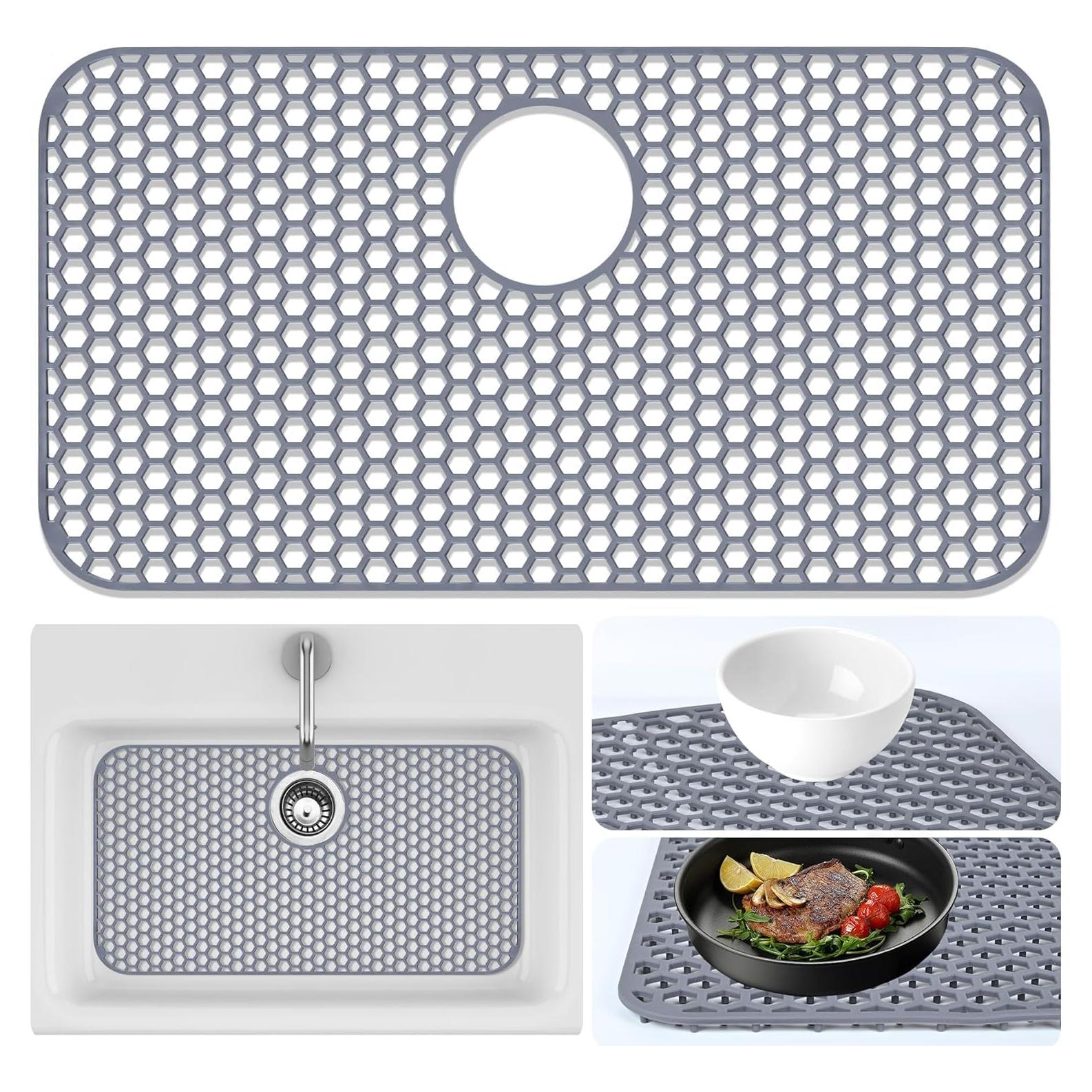 Alfombrilla de Fregadero de Silicona Inchoco 66x35.5cm Gris