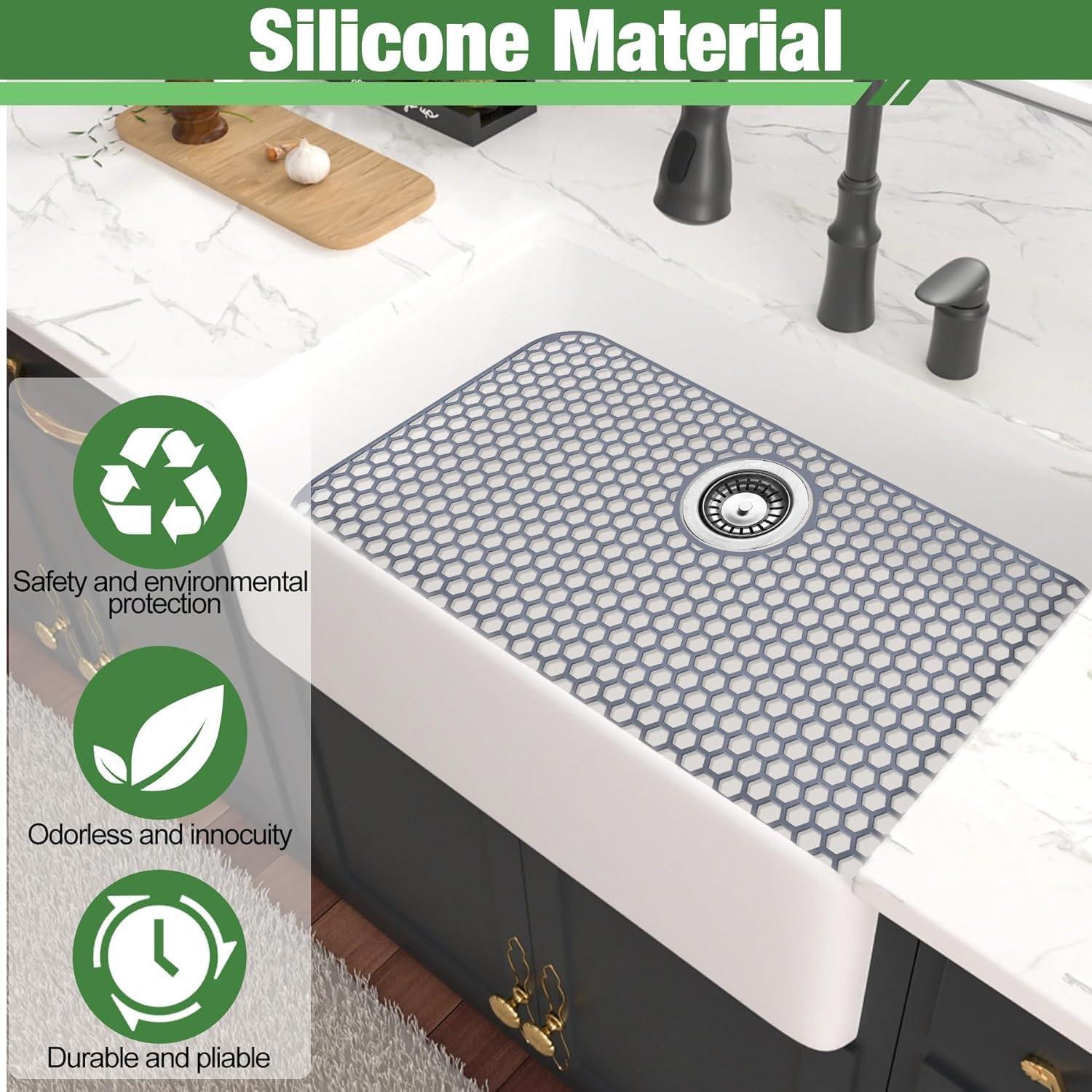 Alfombrilla de Fregadero de Silicona Inchoco 66x35.5cm Gris