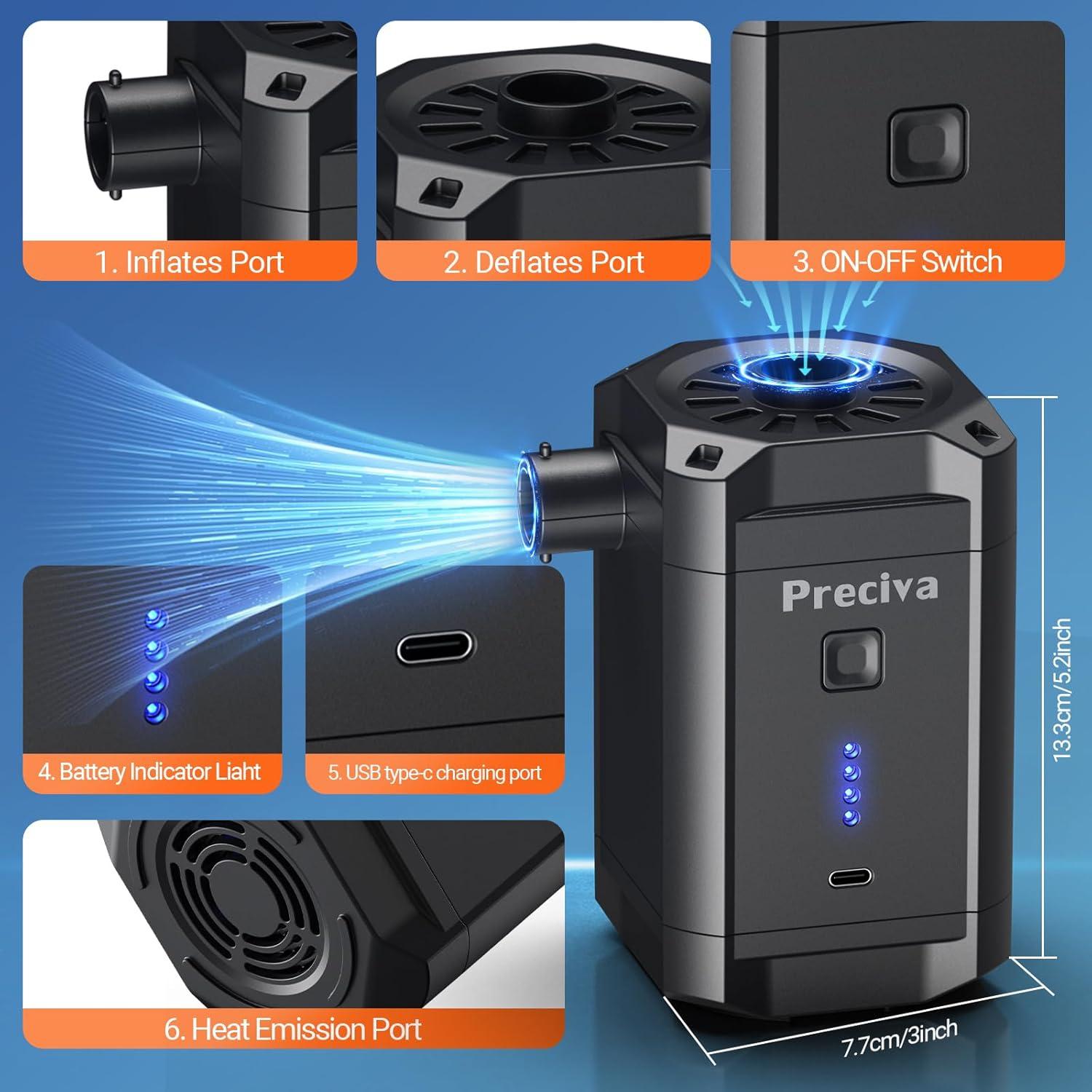 Bomba de Aire Eléctrica Preciva WQ-021 4kPa 5200mAh Portátil