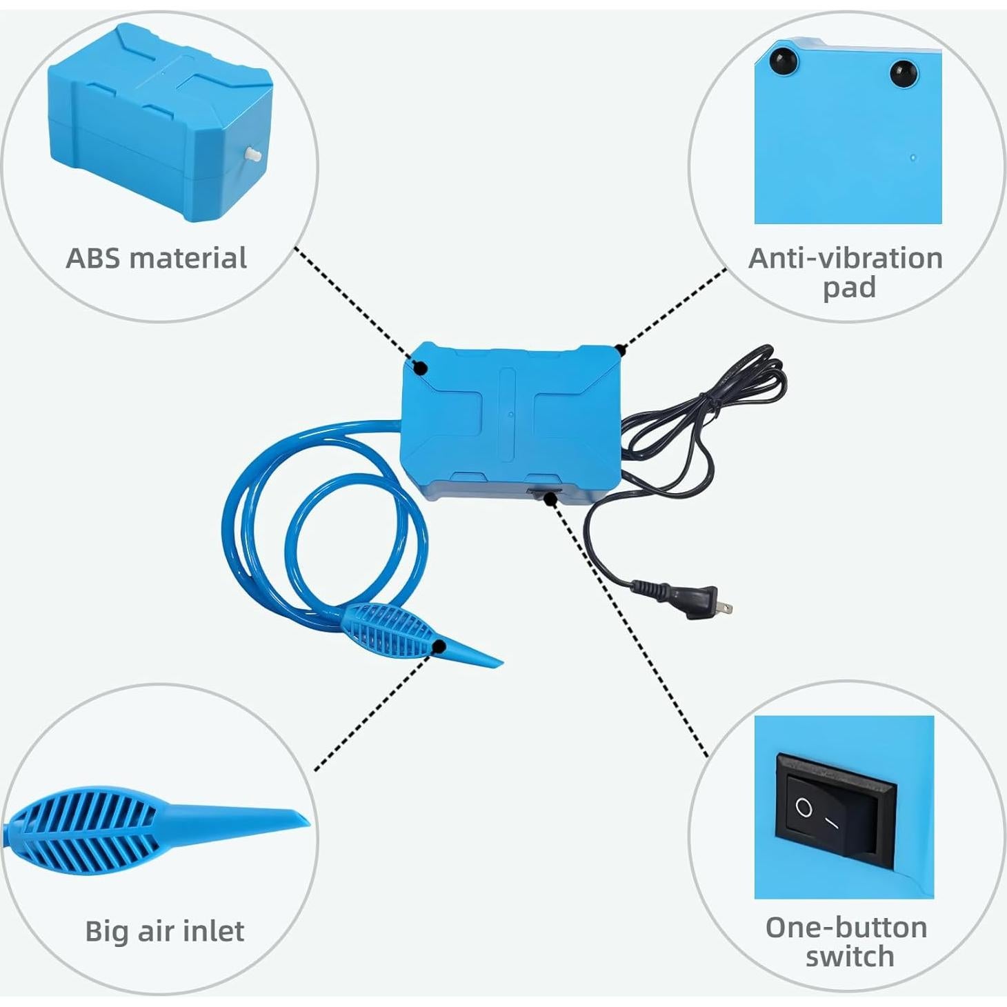 Bomba de Aire Eléctrica Hijelyn 35W Portátil Bajo Ruido