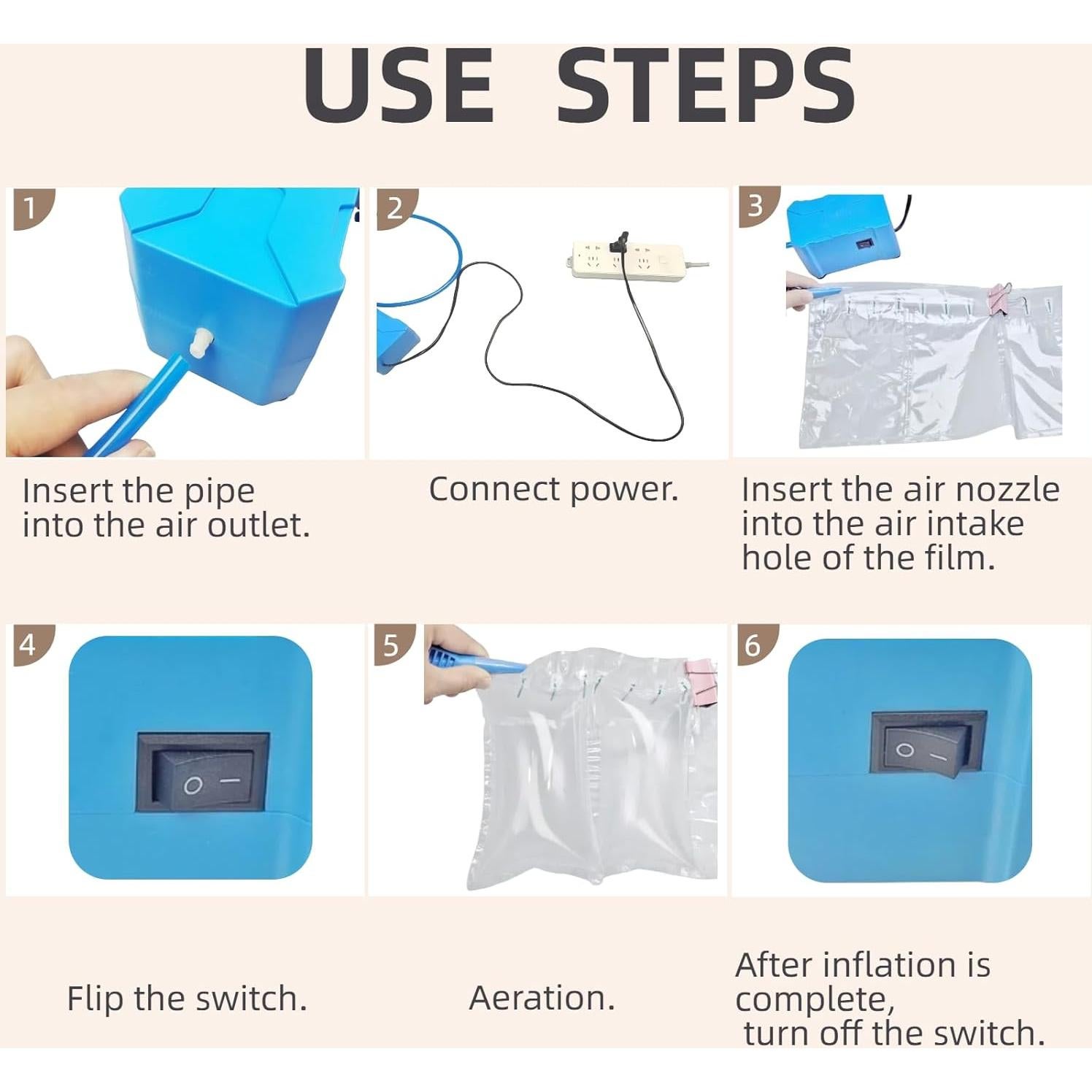 Bomba de Aire Eléctrica Hijelyn 35W Portátil Bajo Ruido