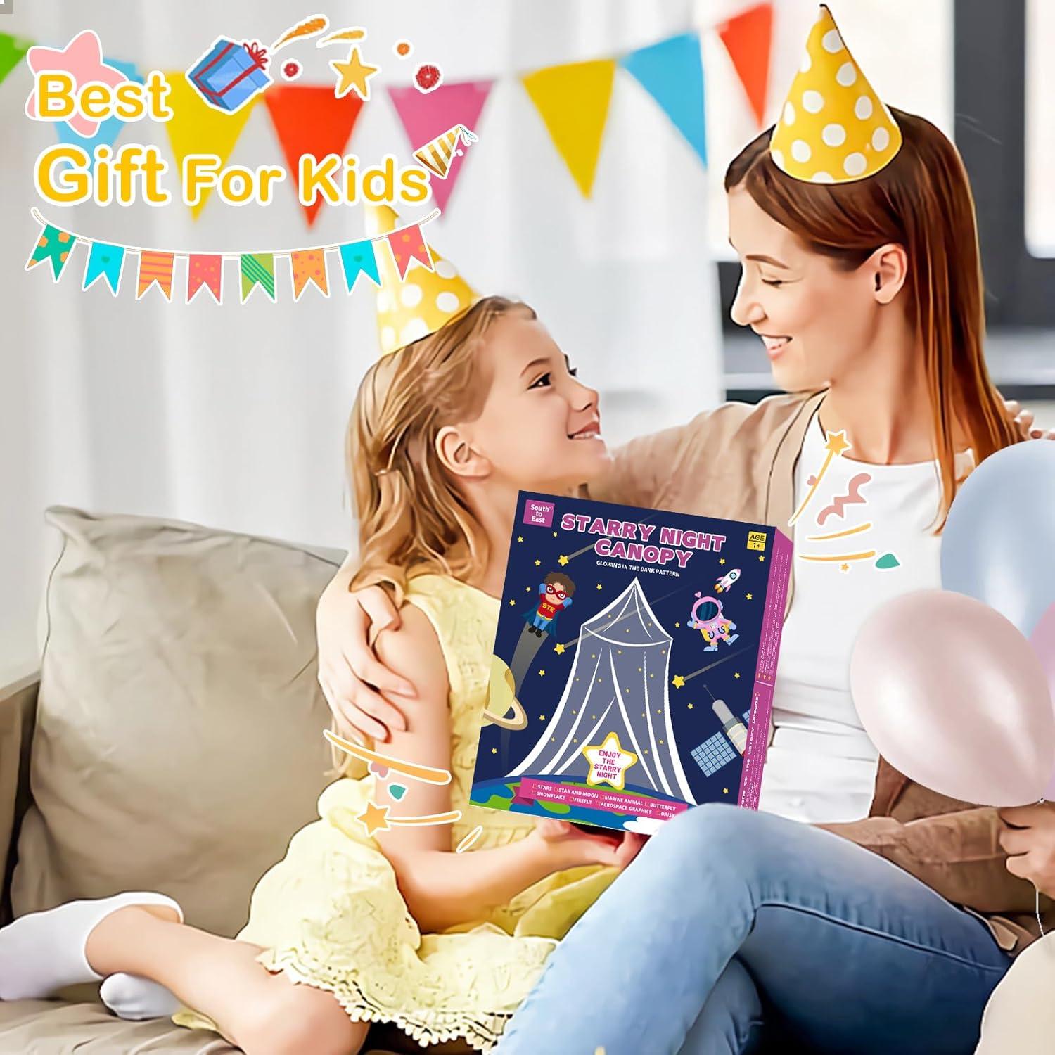 Dosel de Cama Beige Sur a Este con Mariposas Brillantes 200x200cm