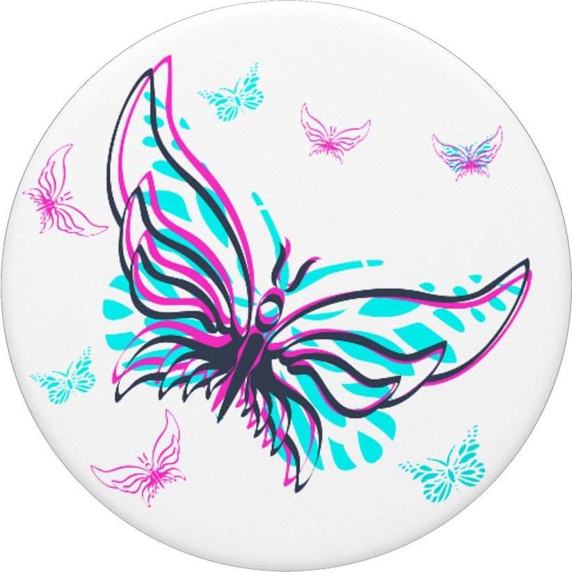 Funda de teléfono PopSockets con soporte mariposa colorido