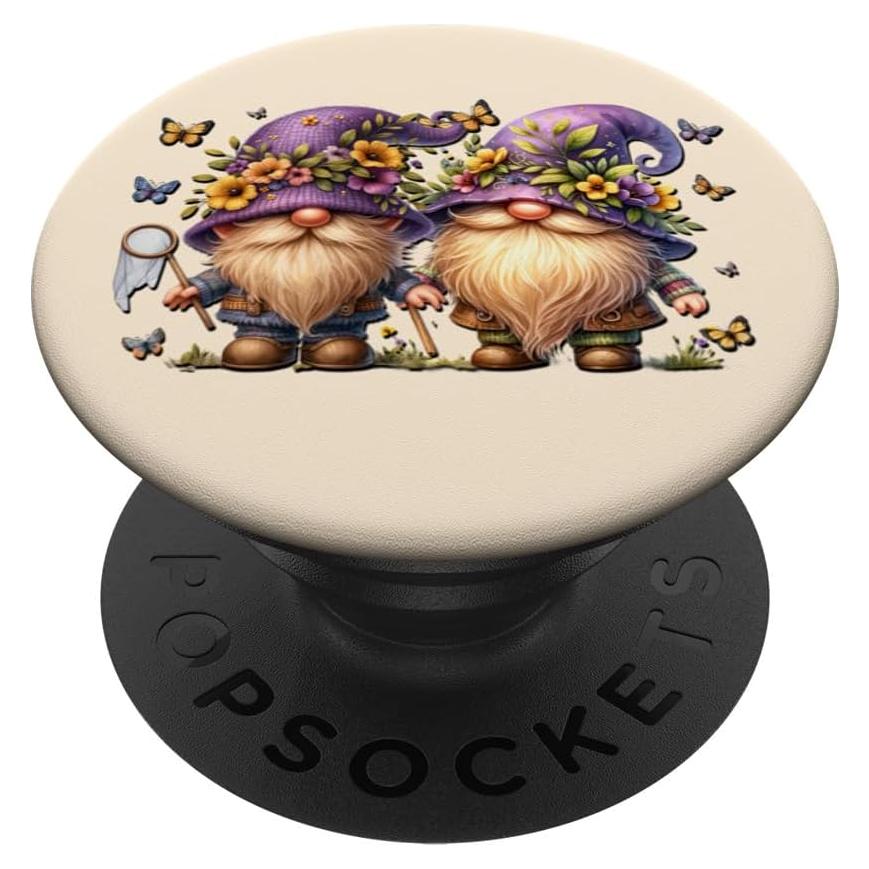Gnomos Morados con Redes de Mariposas PopSockets Estándar