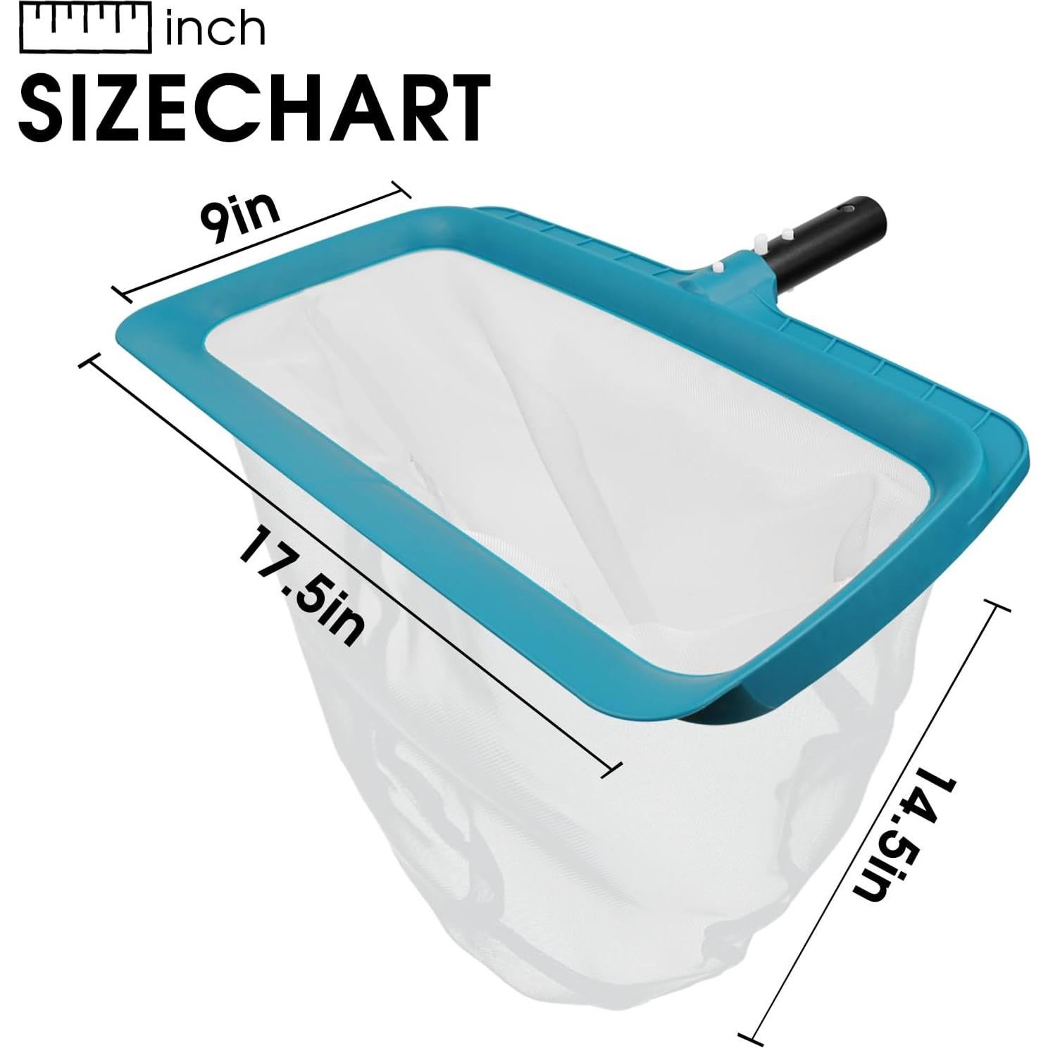 Skimmer de Piscina POOLWHALE con Bolsa de Nylon Ultra Fina