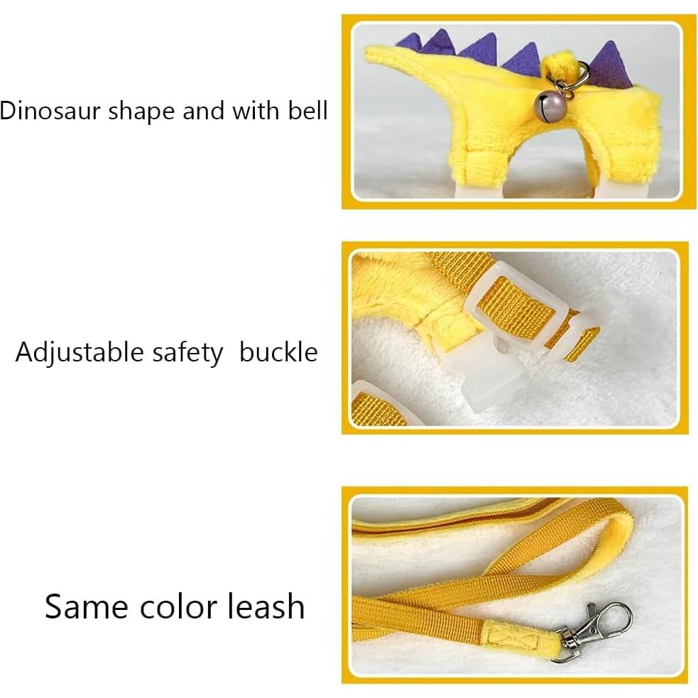 Arnés Chaleco Dinosaurio MQQYLBHDS para Hurones y Mascotas Pequeñas