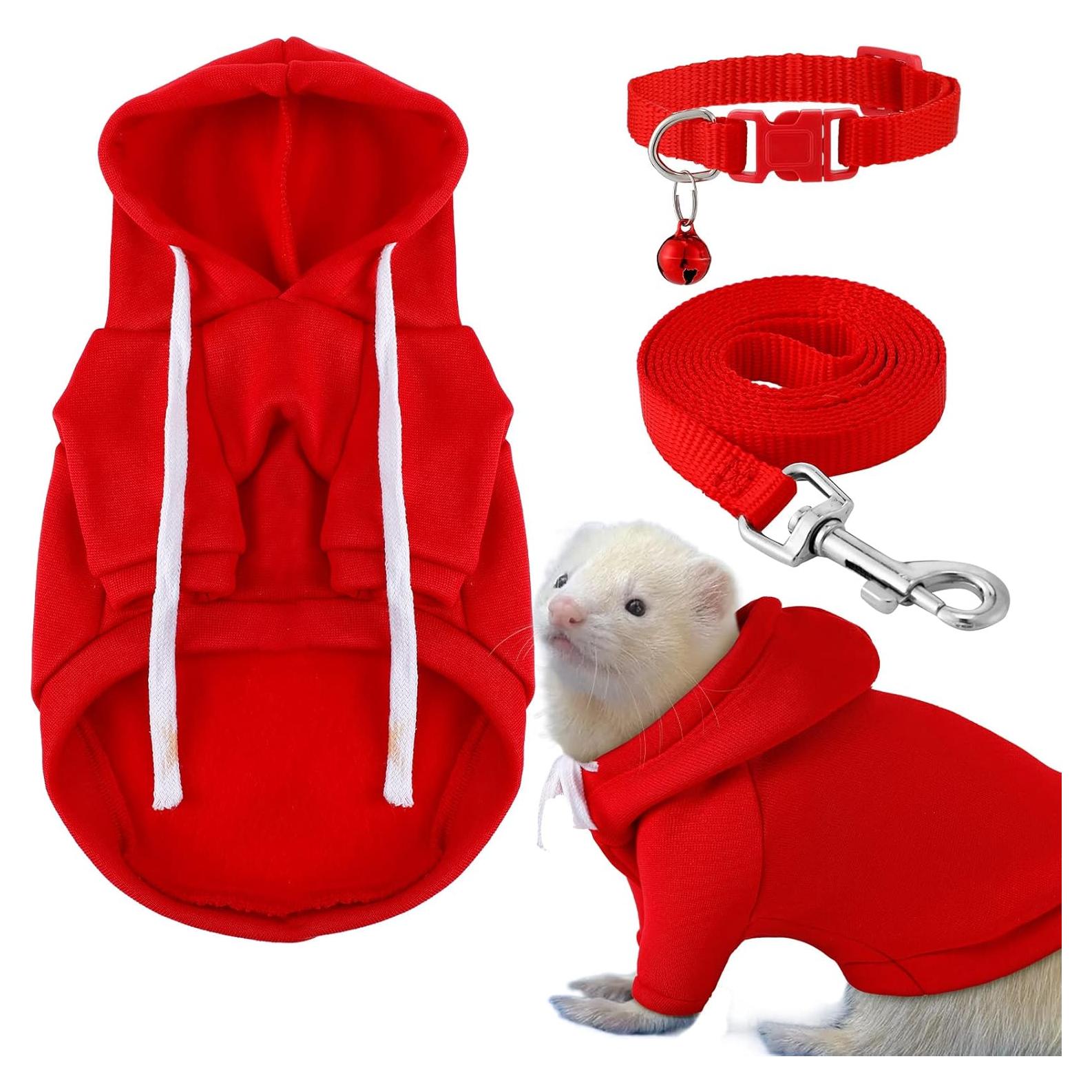 Accesorios para Hurones Cunno - Sudadera, Collar y Arnés Rojo