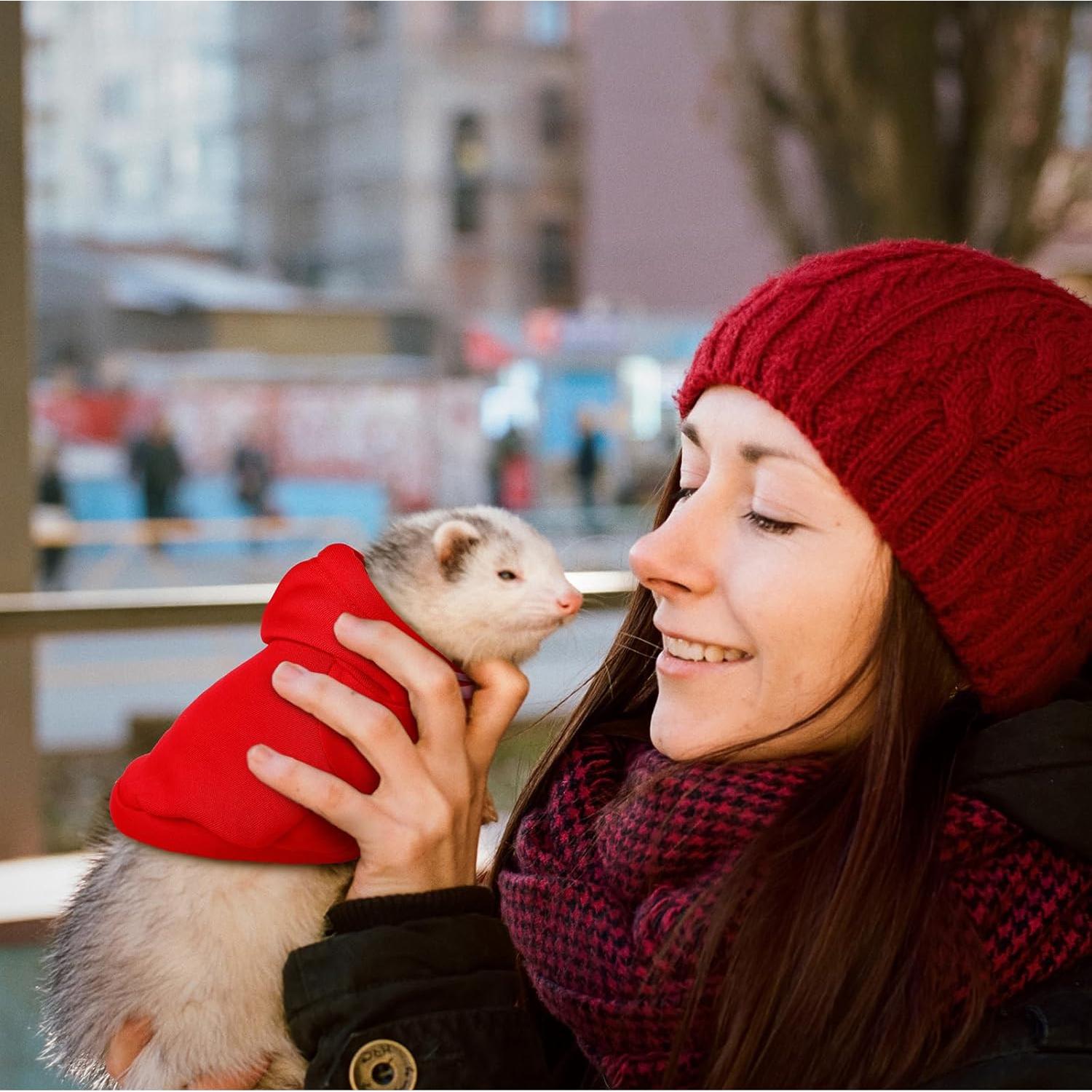Accesorios para Hurones Cunno - Sudadera, Collar y Arnés Rojo