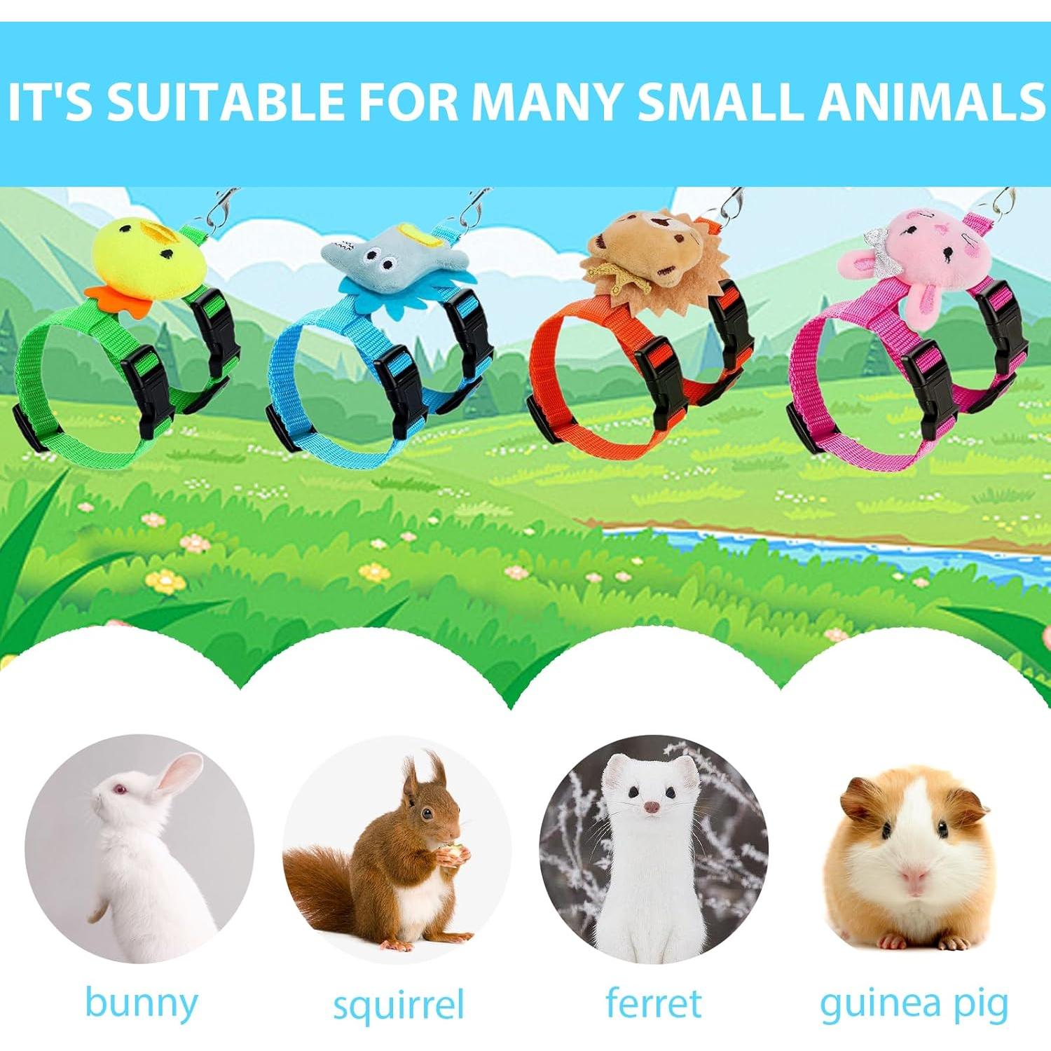 Juego de 4 Arnés y Correa Ajustable para Mascotas Pequeñas