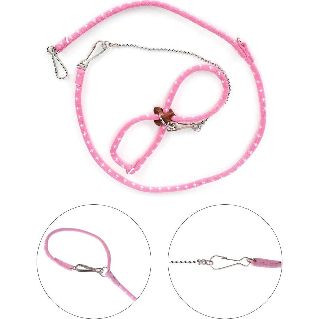 Arnés Ajustable con Campana para Rata y Cobayo Rosa