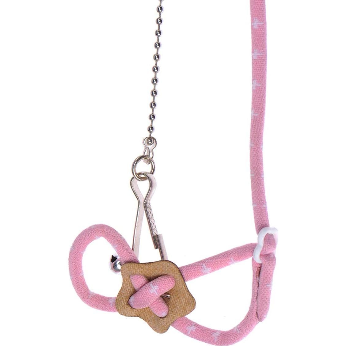 Arnés Ajustable con Campana para Rata y Cobayo Rosa