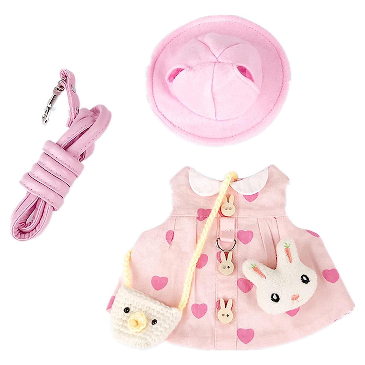 Ropa para Conejos Kcjuoam con Arnés y Correa Rosa Mediano