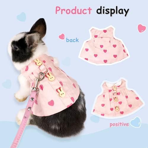 Ropa para Conejos Kcjuoam con Arnés y Correa Rosa Mediano