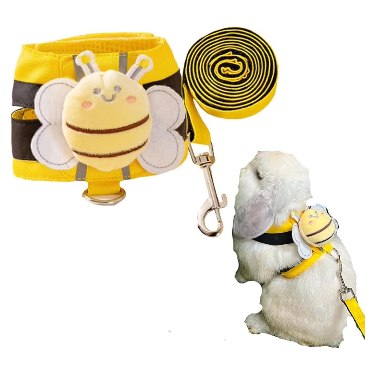 Arnés Ajustable para Conejo Copfeu - Pequeño, Color Amarillo