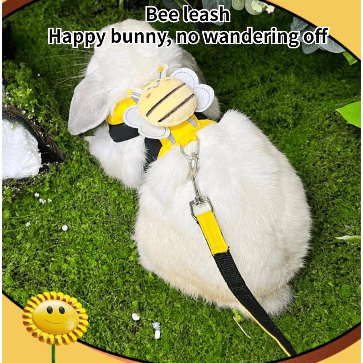 Arnés Ajustable para Conejo Copfeu - Pequeño, Color Amarillo