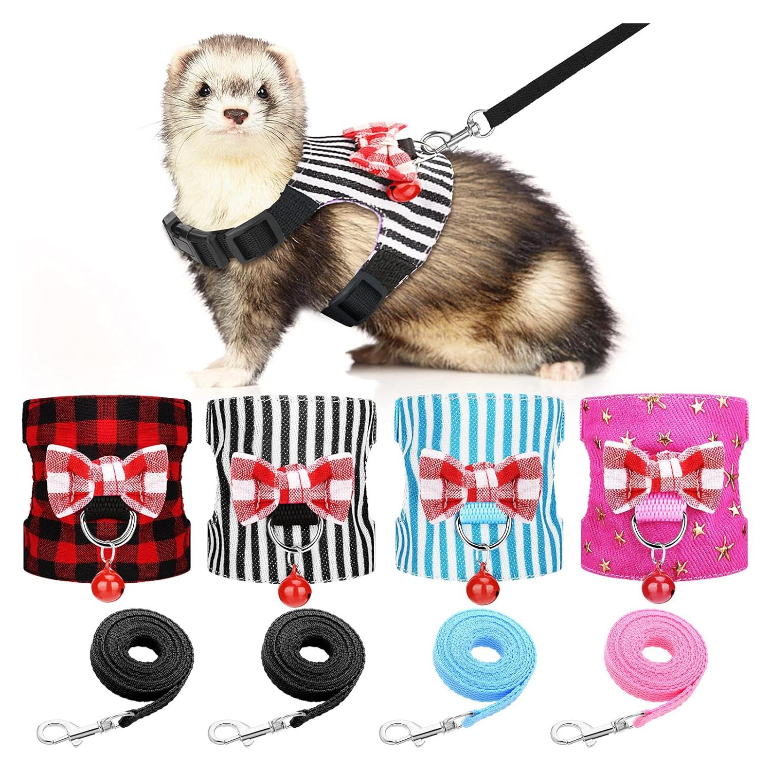 Conjunto Arnés y Correa para Mascotas Pequeñas Weewooday 4 Piezas