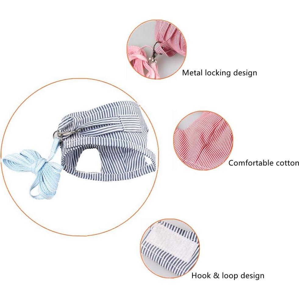 Arnés y Correa para Mascotas Pequeñas UUZIYOU - Tira Azul