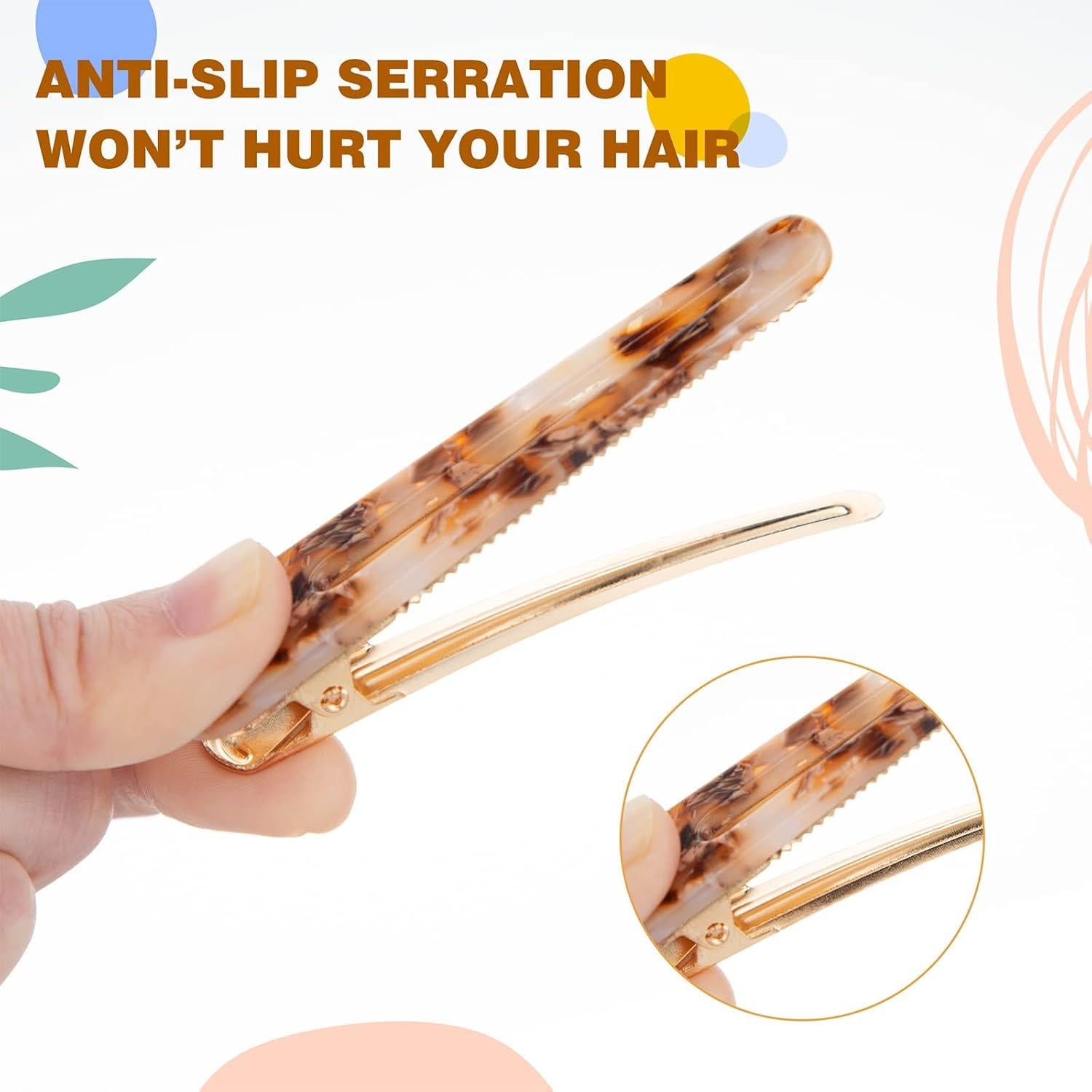 Clips para el Cabello Cobahom 6 Pack 8.26 cm Estampado Leopardo
