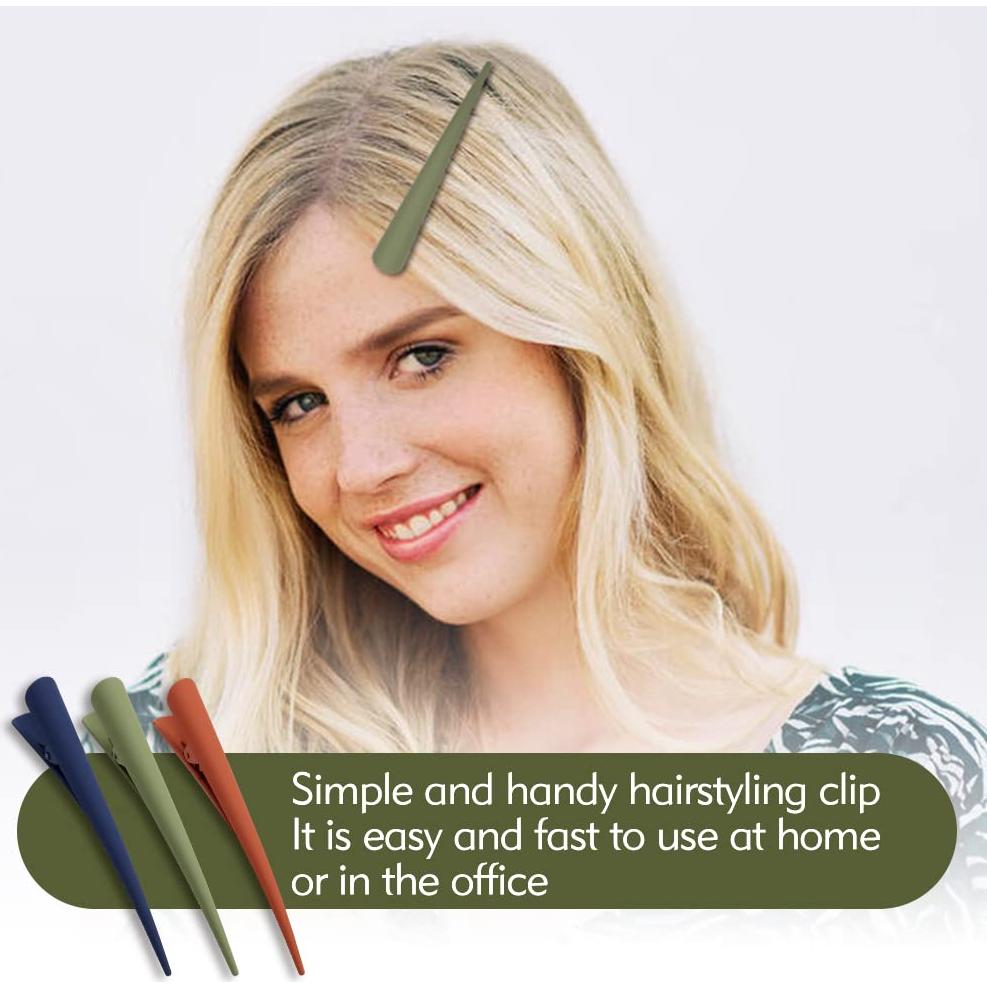 10 Clips de Pelo Tipo Cocodrilo Dizila 12 cm Antideslizantes