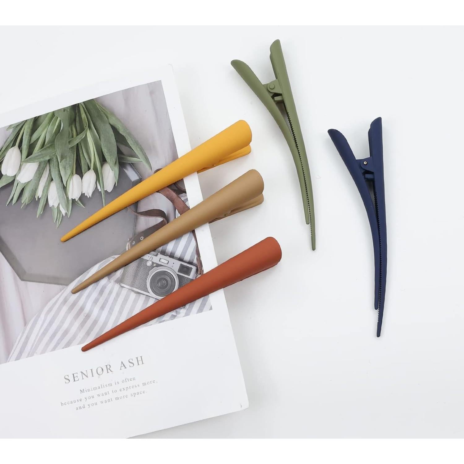 10 Clips de Pelo Tipo Cocodrilo Dizila 12 cm Antideslizantes