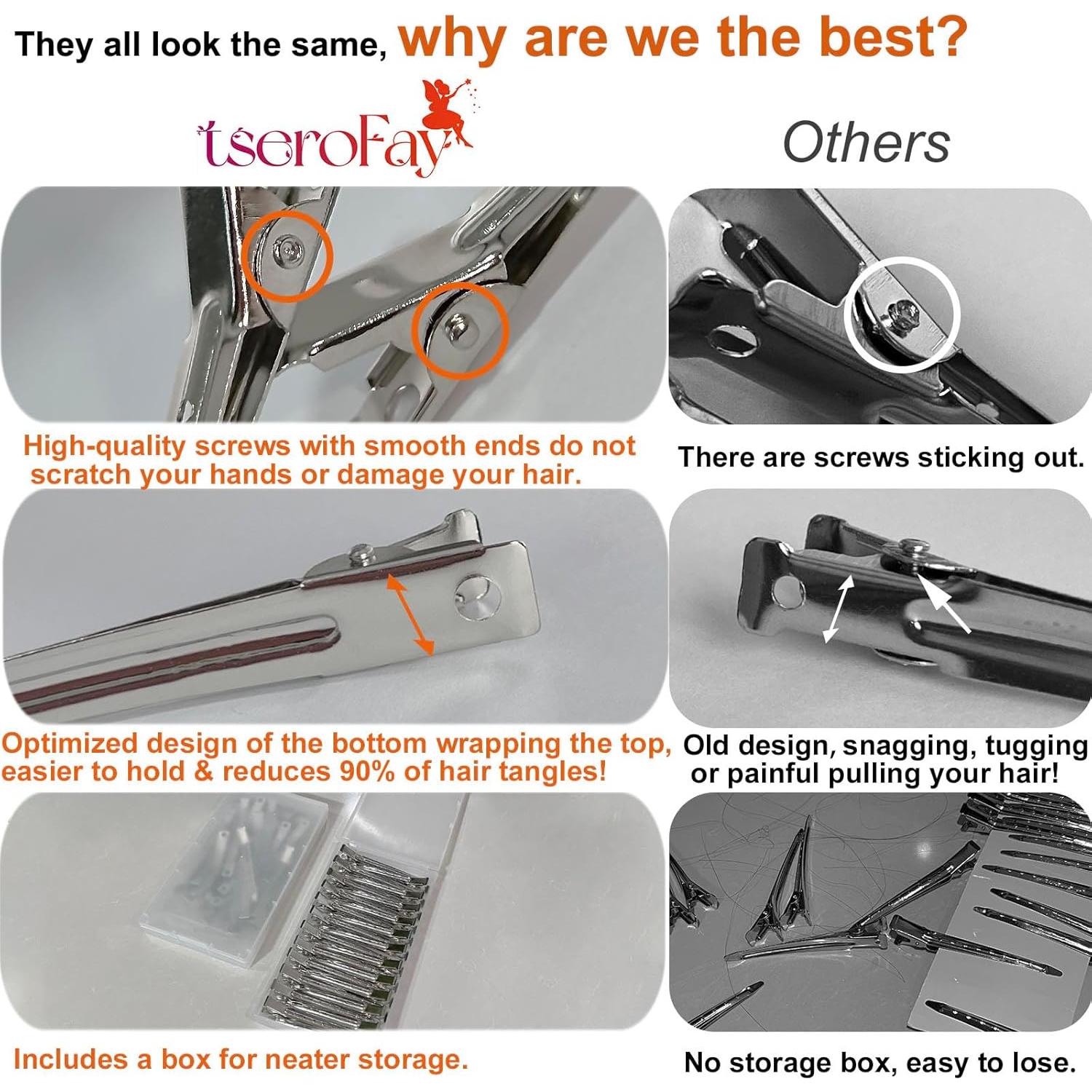 Clips de Pico de Patos Metálicos TseroFay 24 PZS para Cabello