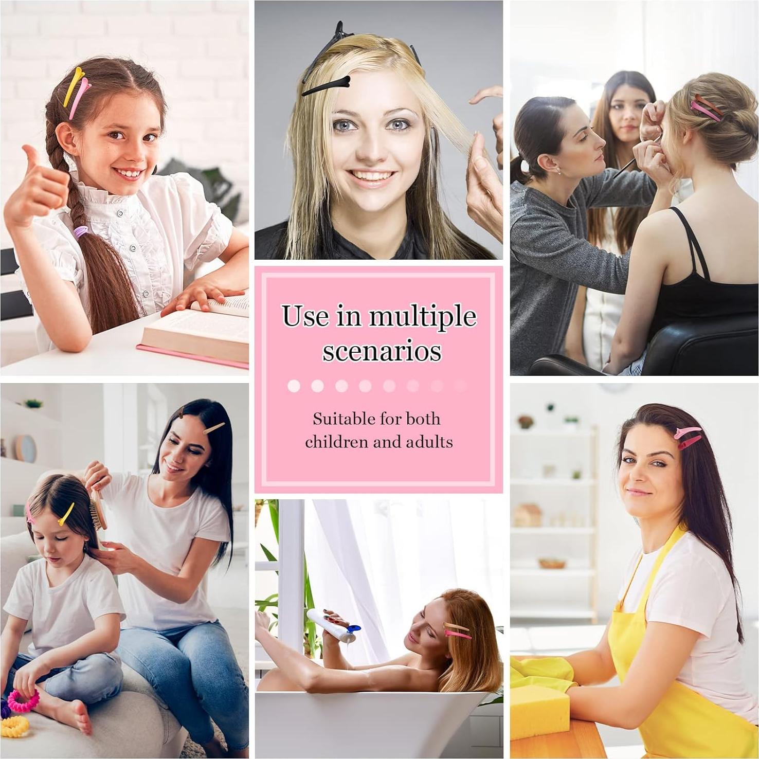 Clips de Cabello Geosar 24 Pcs Pico de Pato Coloridos 7.5 cm