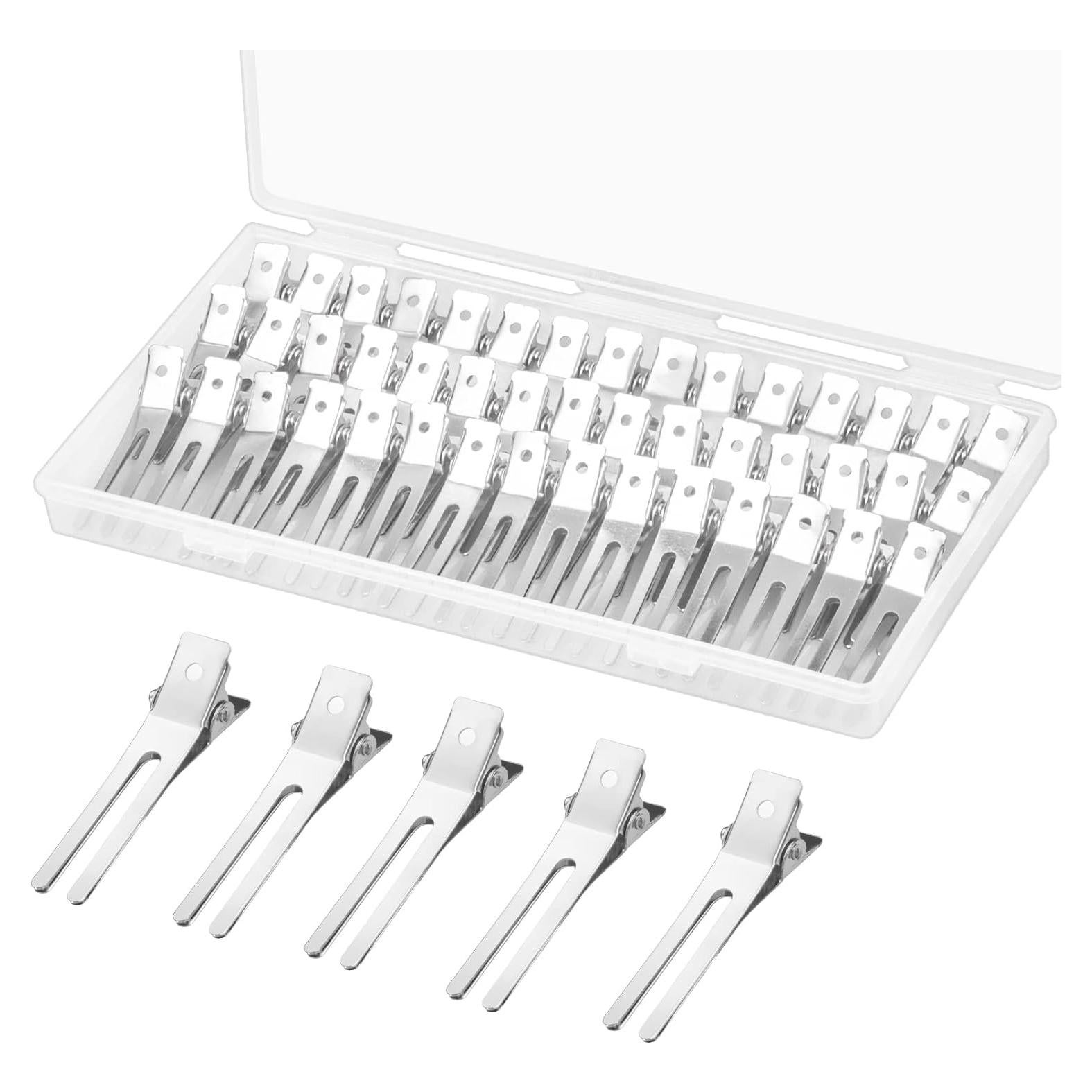 60 Clips de Cabello Doble Punta Gingbiss con Caja 18.5x9.7cm