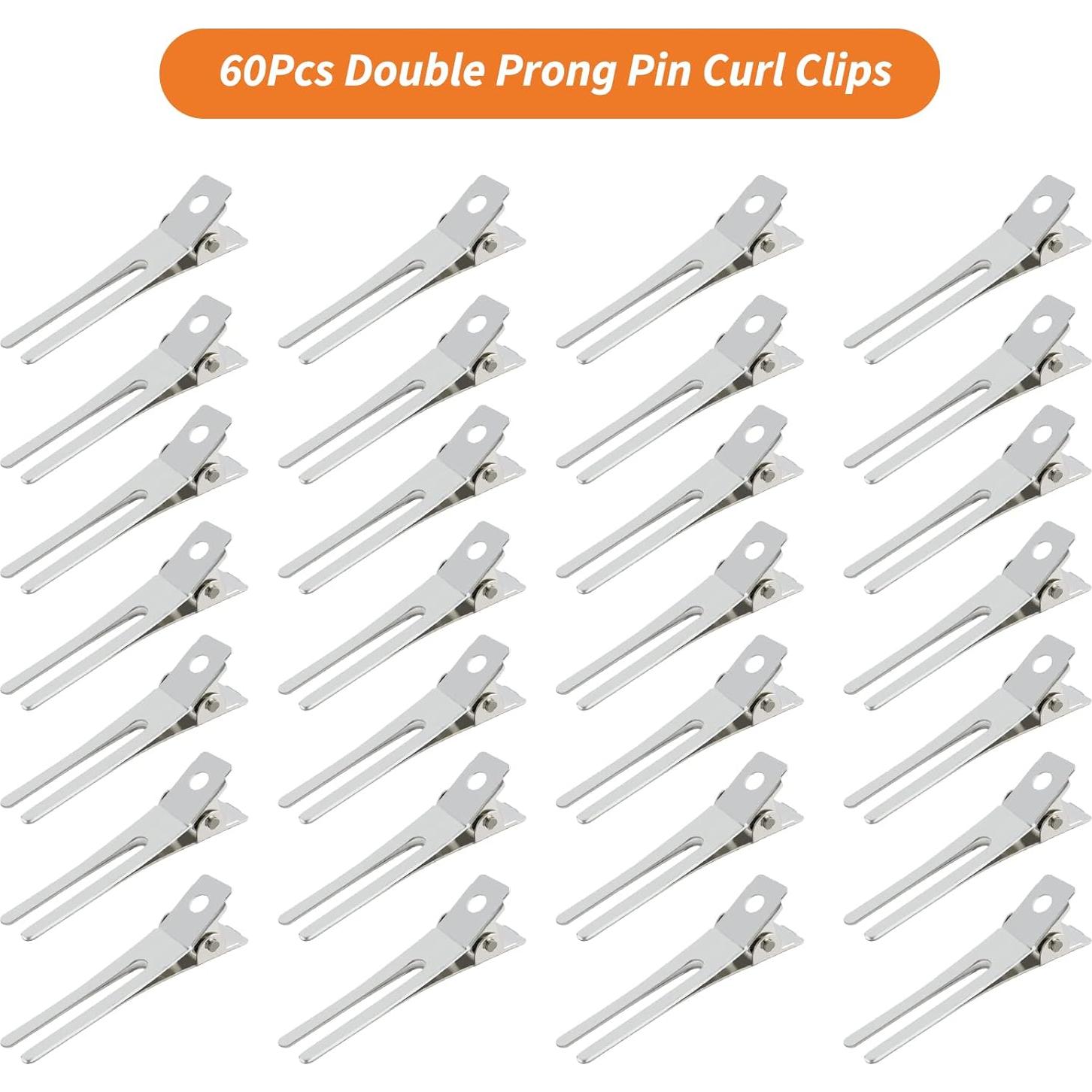 60 Clips de Cabello Doble Punta Gingbiss con Caja 18.5x9.7cm