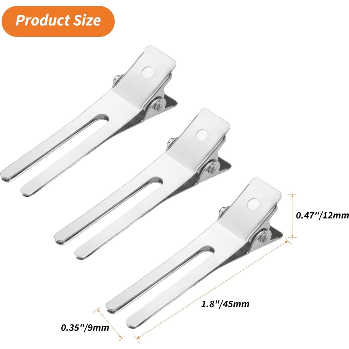 60 Clips de Cabello Doble Punta Gingbiss con Caja 18.5x9.7cm