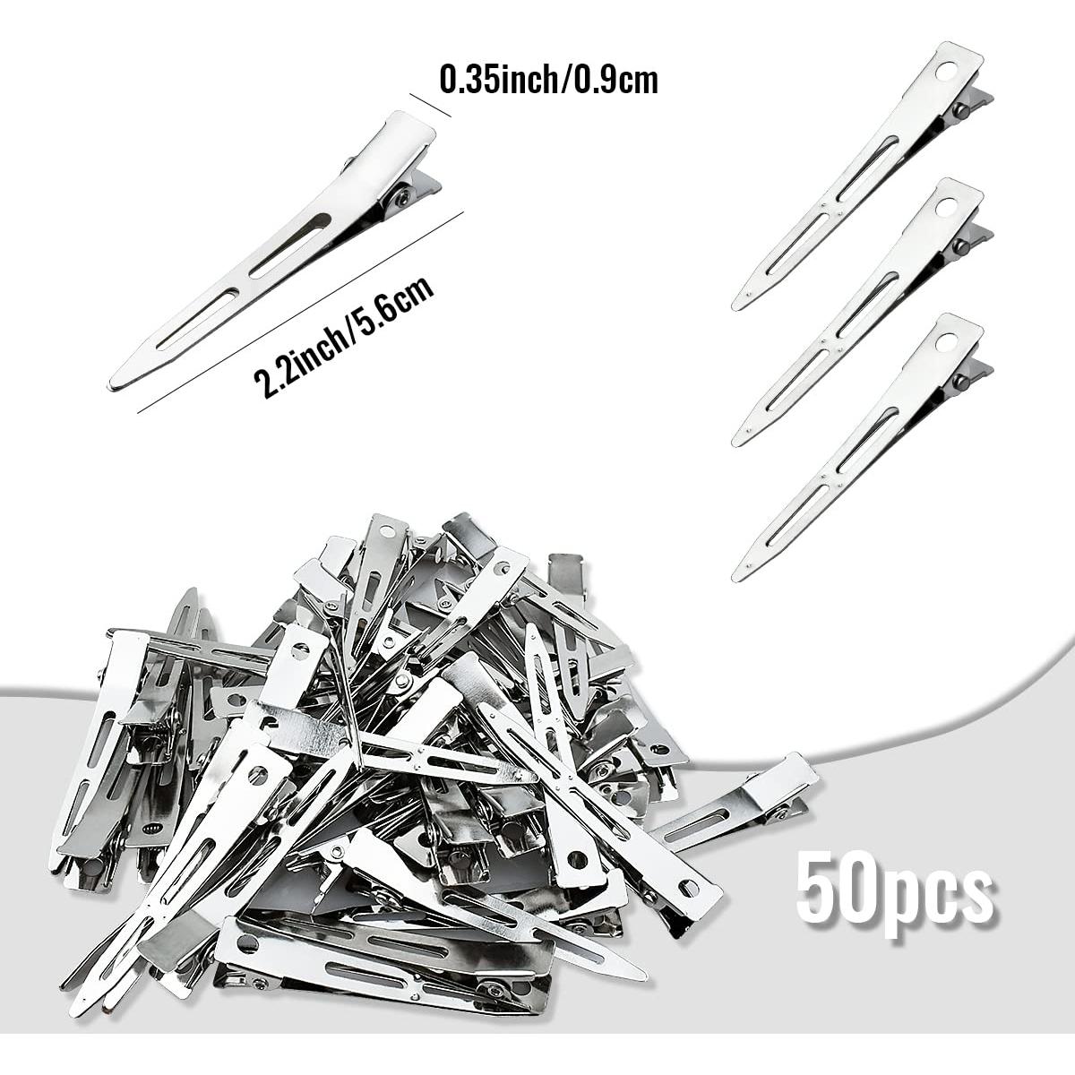 Clips de Pelo Tenalleys 50 Pcs Metal Plateado 5.6 cm