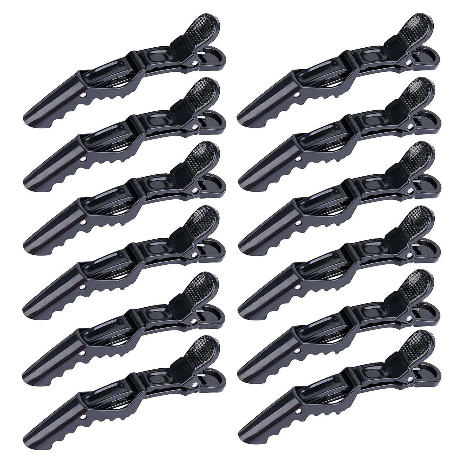 Clips para el cabello HH&LL 12pcs Dientes Anchos Negro