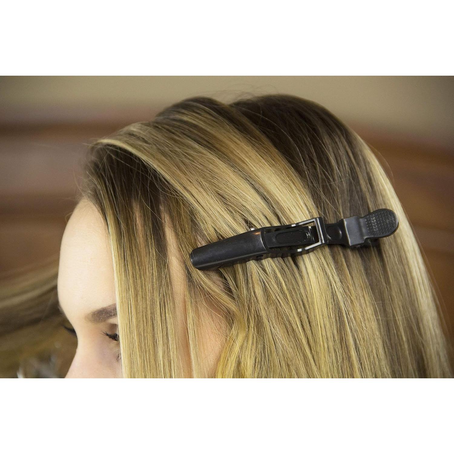 Clips para el cabello HH&LL 12pcs Dientes Anchos Negro